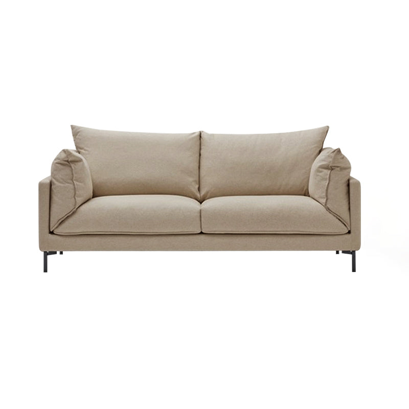 Modern Living Room Fabric Sofa Recessed Arm Loveseat with Black Legs