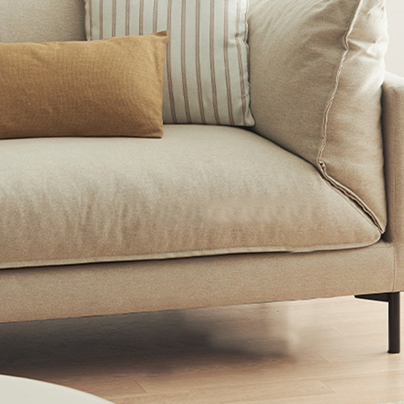 Modern Living Room Fabric Sofa Recessed Arm Loveseat with Black Legs