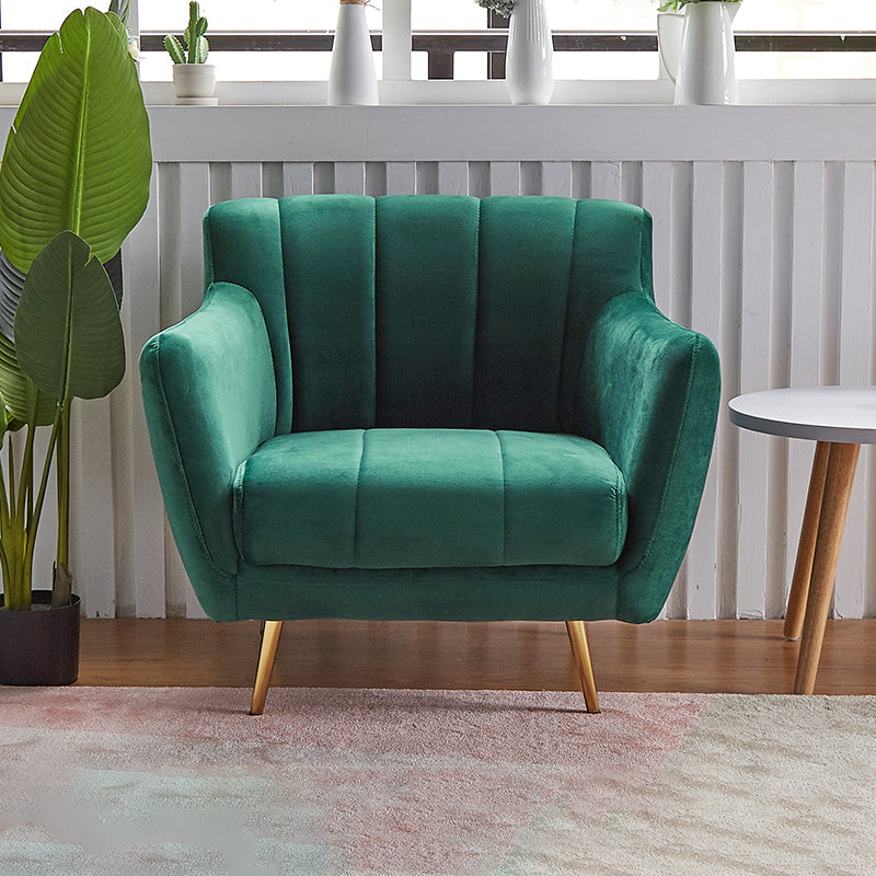 Contemporary Velvet Square Arm Sofa Green/Blue/Pink Settee with Tight Back