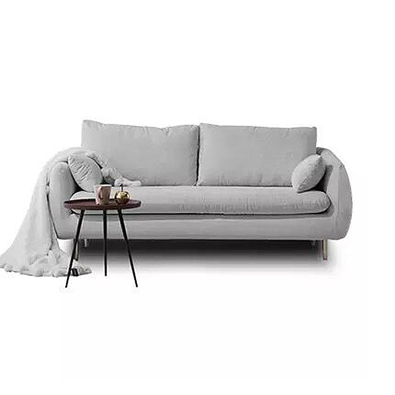 Contemporary Standard Sofa Square Arm Settee Couch with 2 Pillows