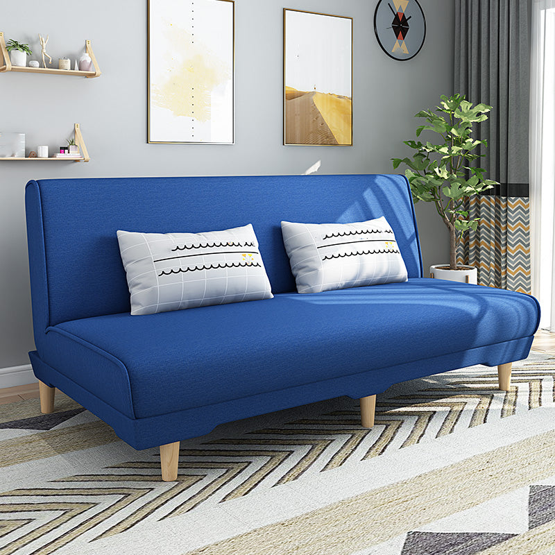 Modern Cotton Blend Armless Sofa Tight Back Couch with Pillow Included