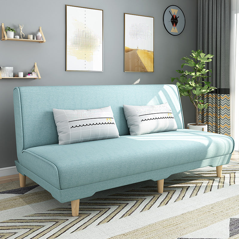 Modern Cotton Blend Armless Sofa Tight Back Couch with Pillow Included