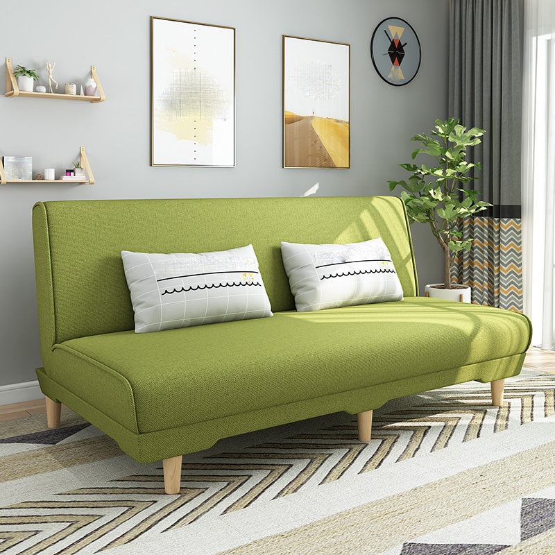 Modern Cotton Blend Armless Sofa Tight Back Couch with Pillow Included