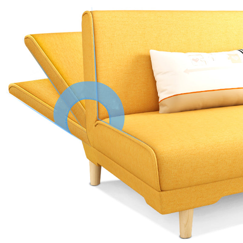 Modern Cotton Blend Armless Sofa Tight Back Couch with Pillow Included