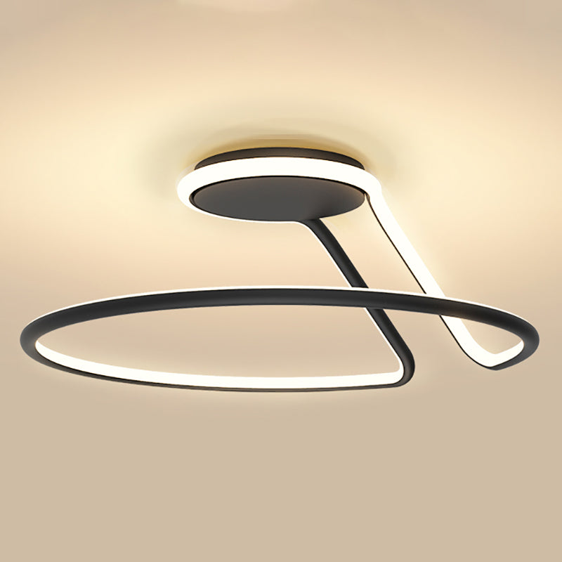 Lámpara de techo de forma lineal de estilo moderno 1 luz de techo de luz para dormitorio