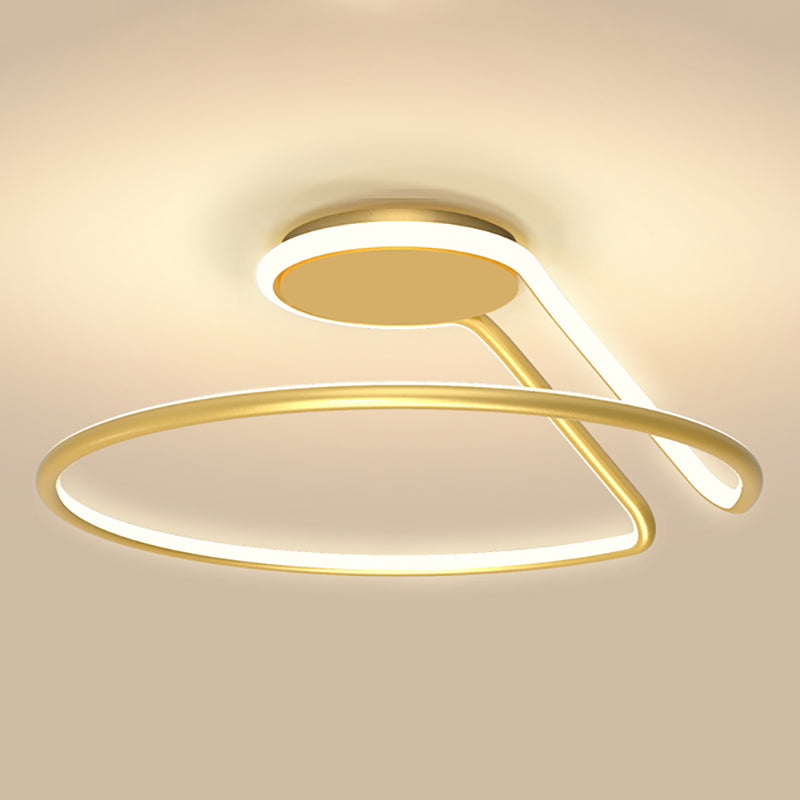 Lámpara de techo de forma lineal de estilo moderno 1 luz de techo de luz para dormitorio