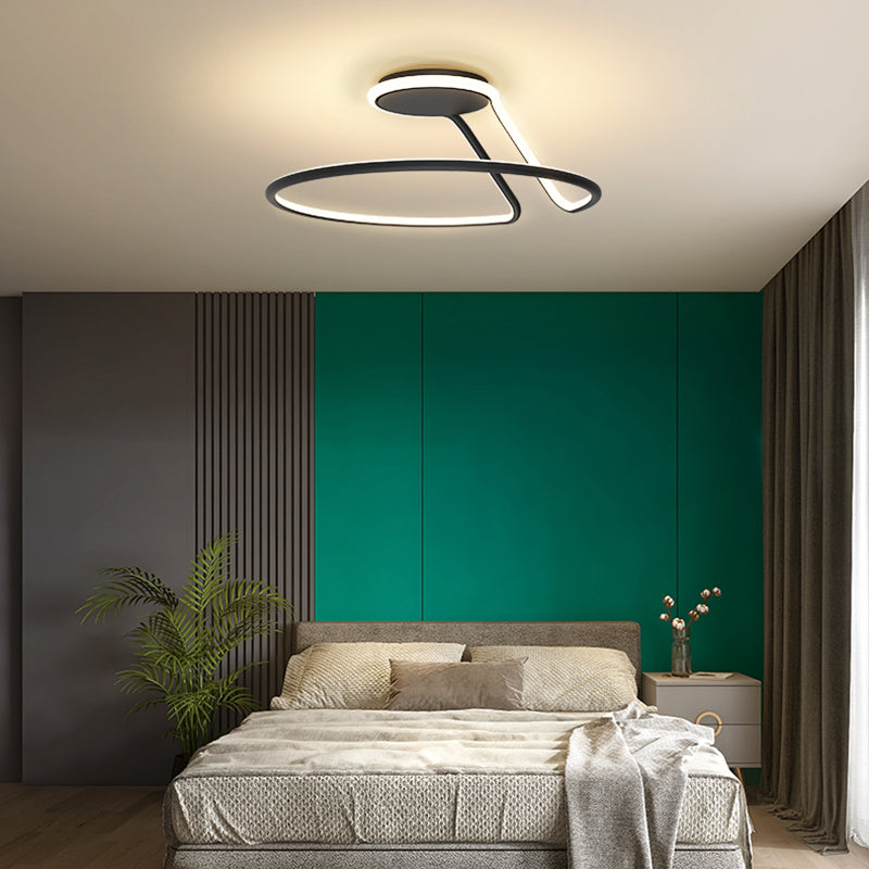 Lámpara de techo de forma lineal de estilo moderno 1 luz de techo de luz para dormitorio