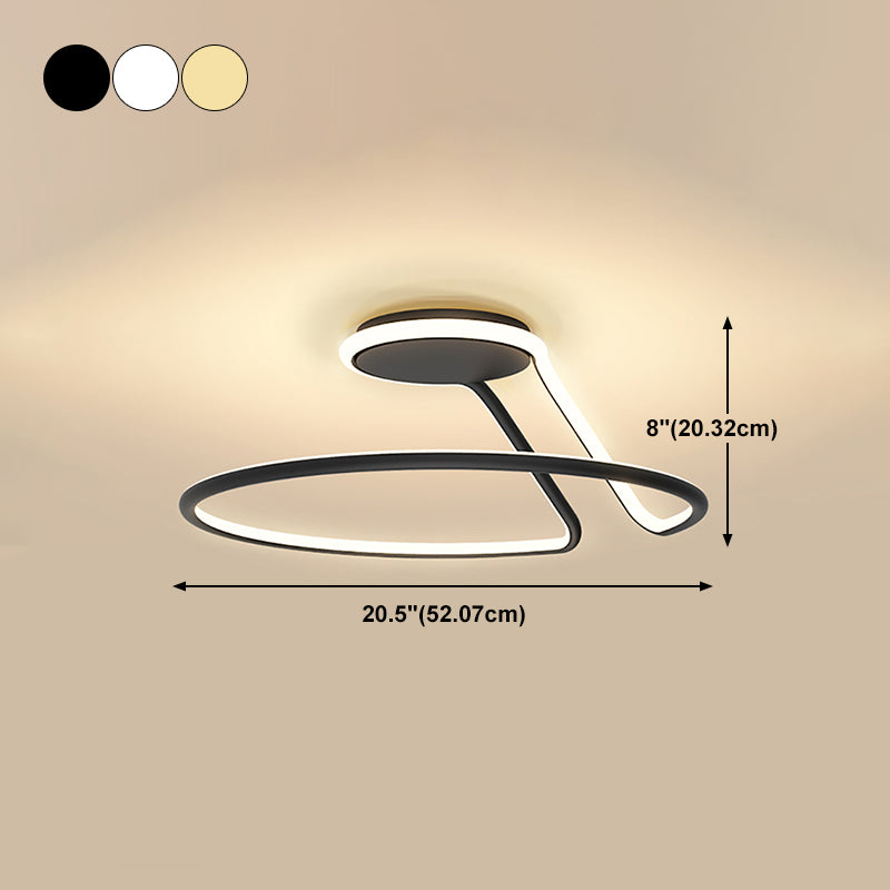 Lámpara de techo de forma lineal de estilo moderno 1 luz de techo de luz para dormitorio