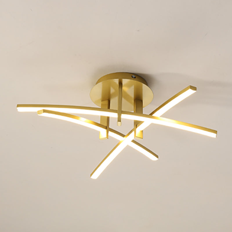 Style moderne de style linéaire lampe à plafond en métal Éclairage de plafond multicellant pour salle à manger