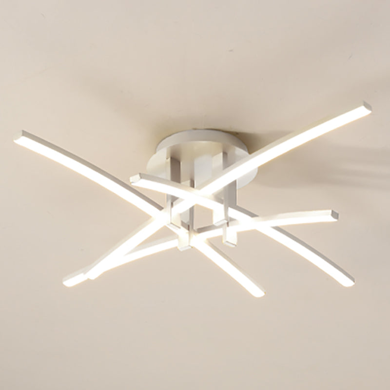 Lámpara de techo de forma lineal de estilo moderno Lámpara de techo múltiple de metal para el comedor