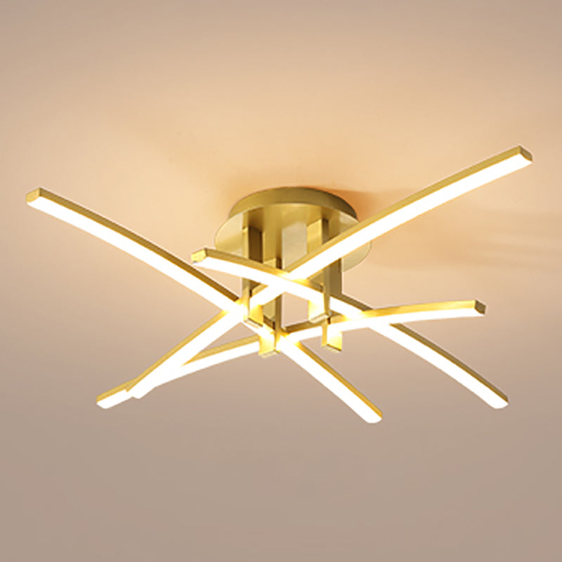 Lámpara de techo de forma lineal de estilo moderno Lámpara de techo múltiple de metal para el comedor