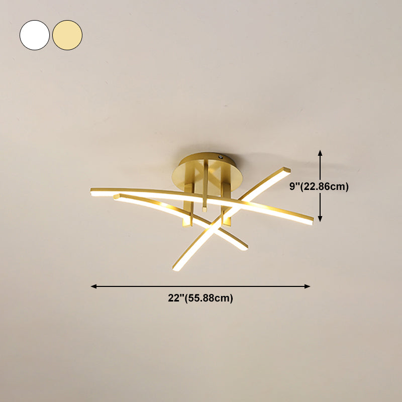 Lámpara de techo de forma lineal de estilo moderno Lámpara de techo múltiple de metal para el comedor