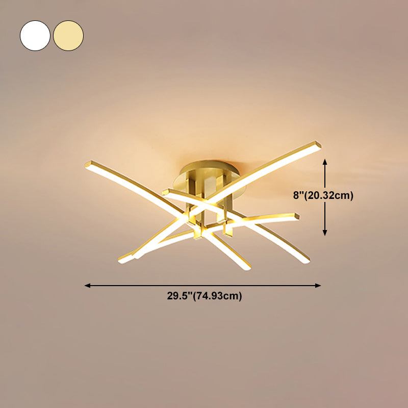 Lámpara de techo de forma lineal de estilo moderno Lámpara de techo múltiple de metal para el comedor