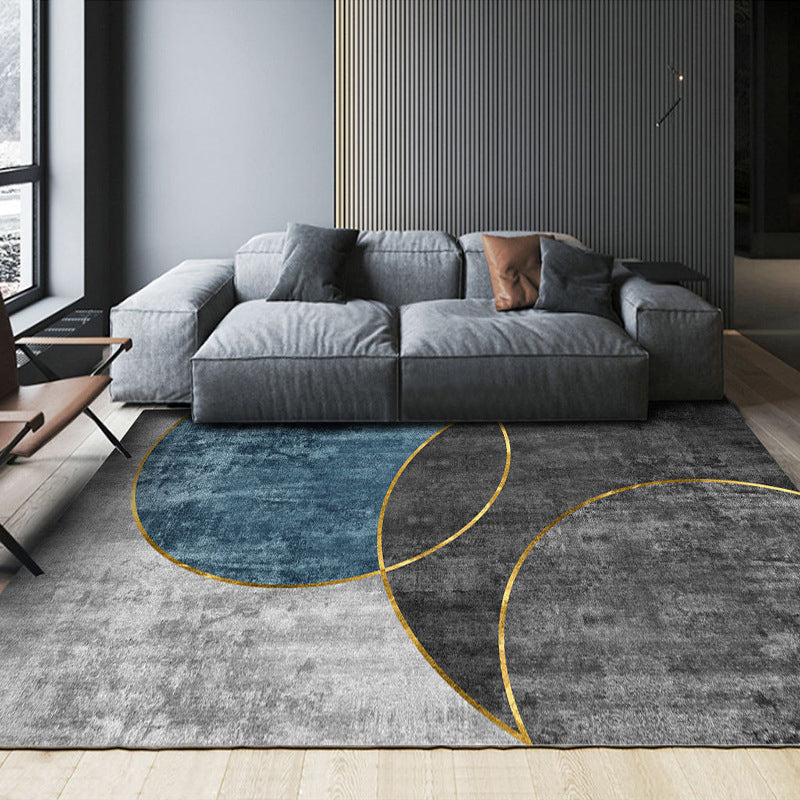 Light Beige Simple Carpet Polyester Straight Stripe Carpet Washable Carpet for Home Decor