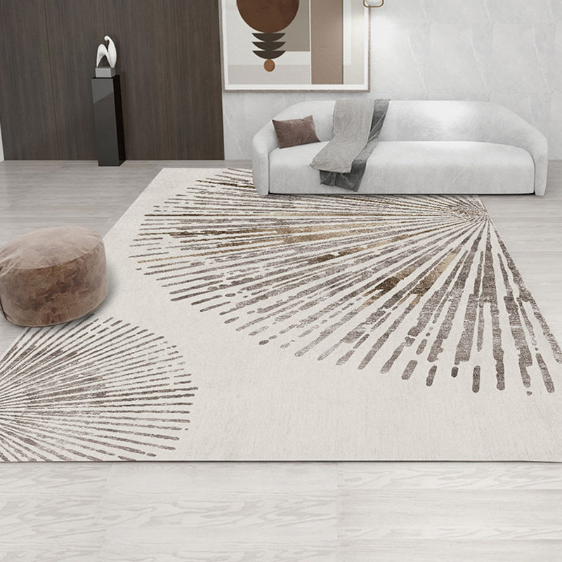 Light Beige Simple Carpet Polyester Straight Stripe Carpet Washable Carpet for Home Decor
