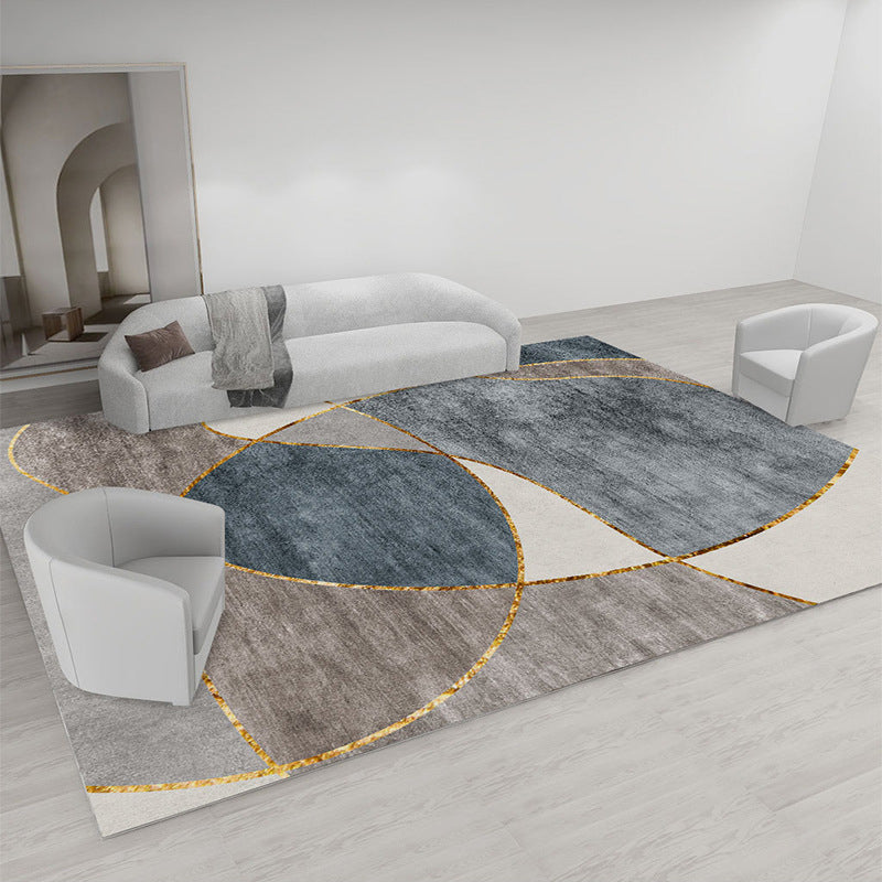 Light Beige Simple Carpet Polyester Straight Stripe Carpet Washable Carpet for Home Decor