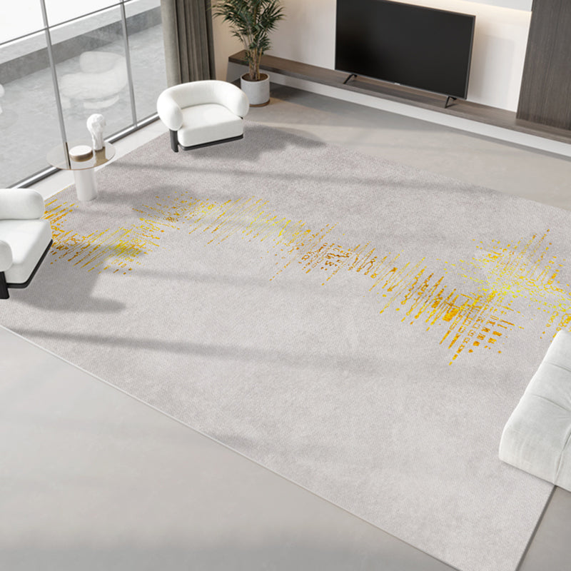 Light Gray Modern Rug Polyester Graphic Indoor Rug Non-Slip Backing Rug for Home Decor