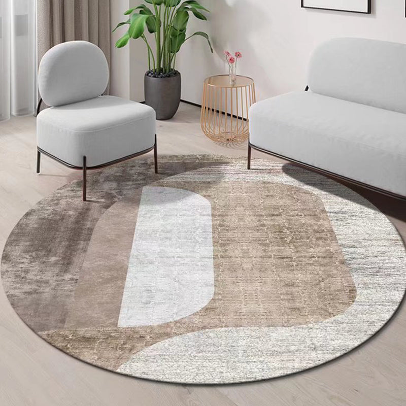 Gray Modern Rug Polyester Striped Rug Stain Resistant Rug for Living Room