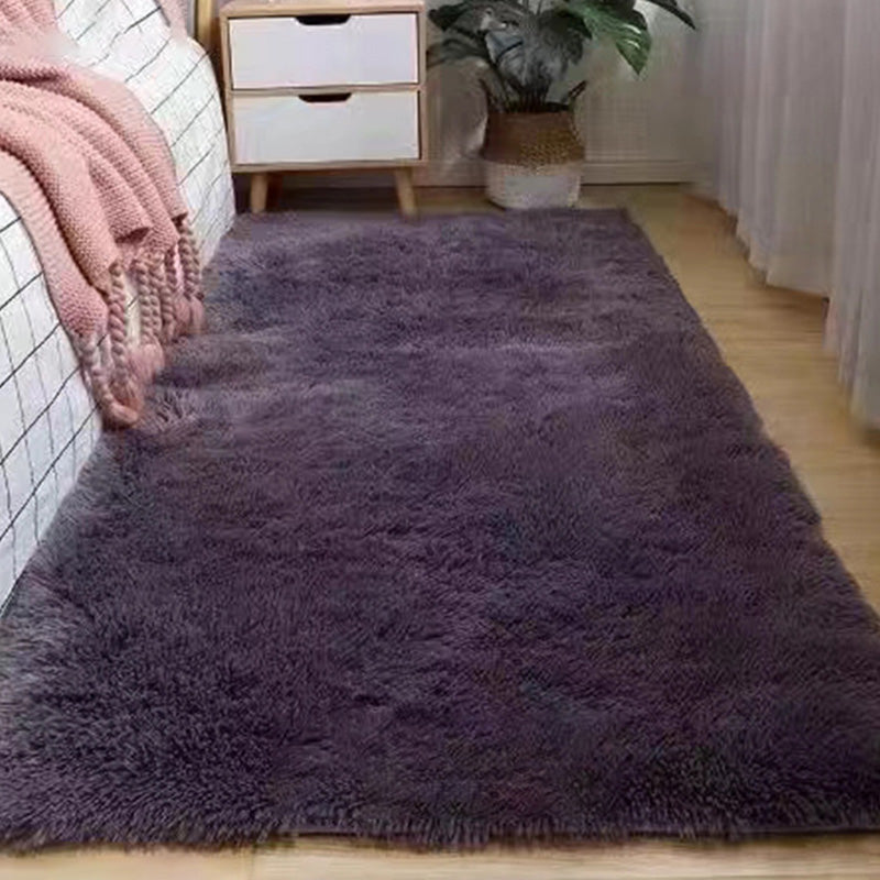 Dark Solid Color Carpet Polyester Simple Carpet Washable Carpet for Drawing Room