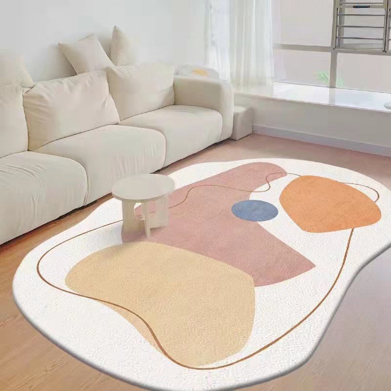 Orange Casual Carpet Polyester Color Block Carpet Stain Resistant Carpet for Home Decor