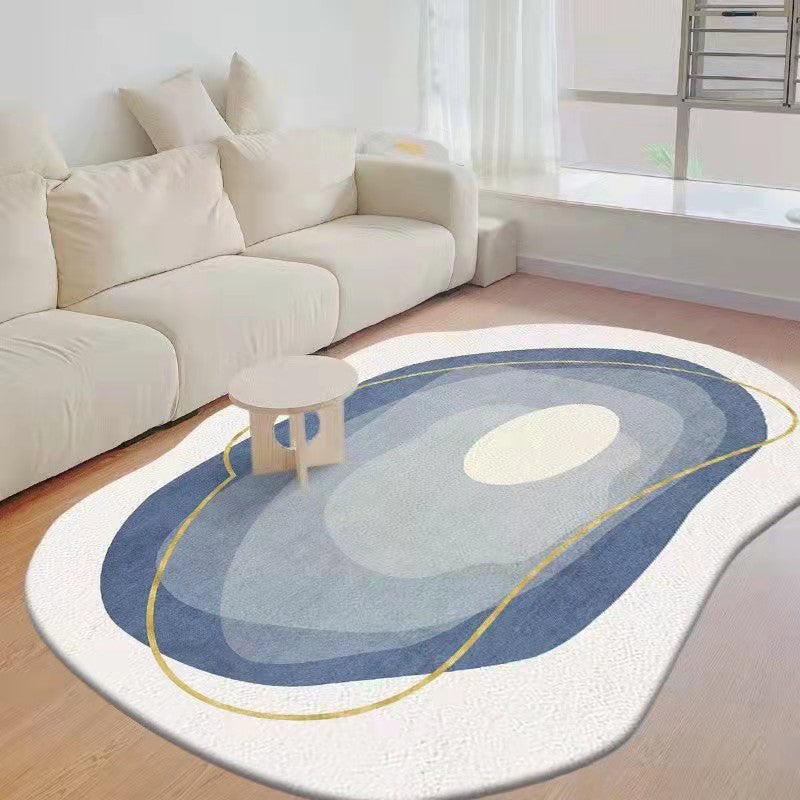 Tapis décontracté orange en Polyester, bloc de couleur, résistant aux taches, pour la décoration de la maison
