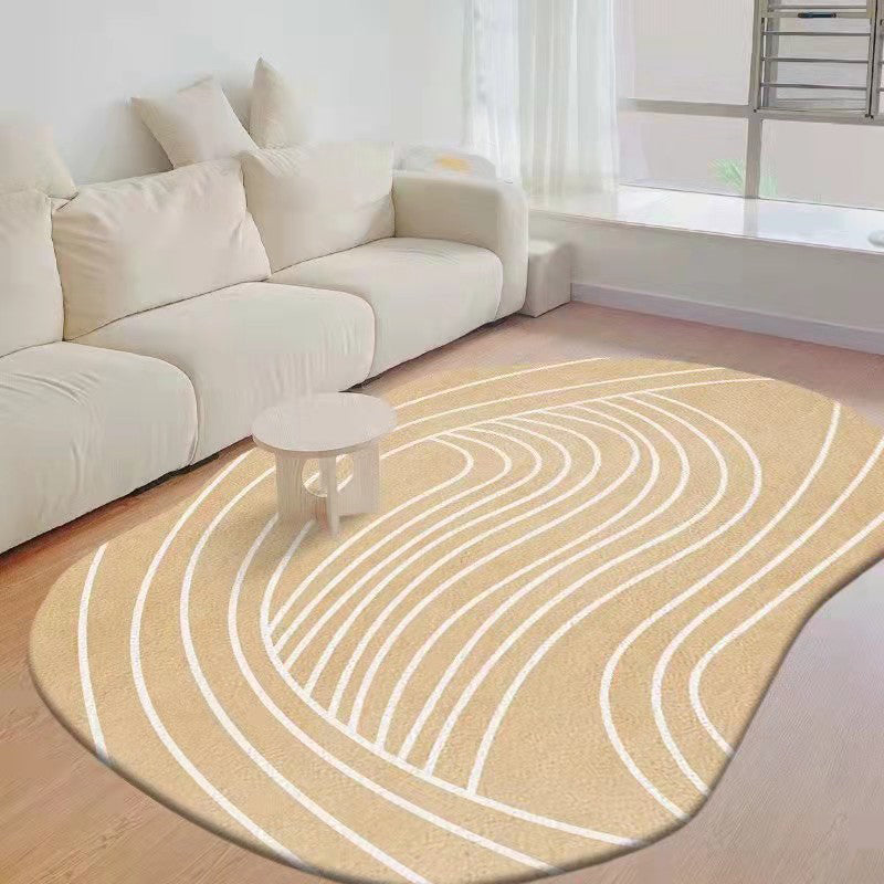 Tapis décontracté orange en Polyester, bloc de couleur, résistant aux taches, pour la décoration de la maison