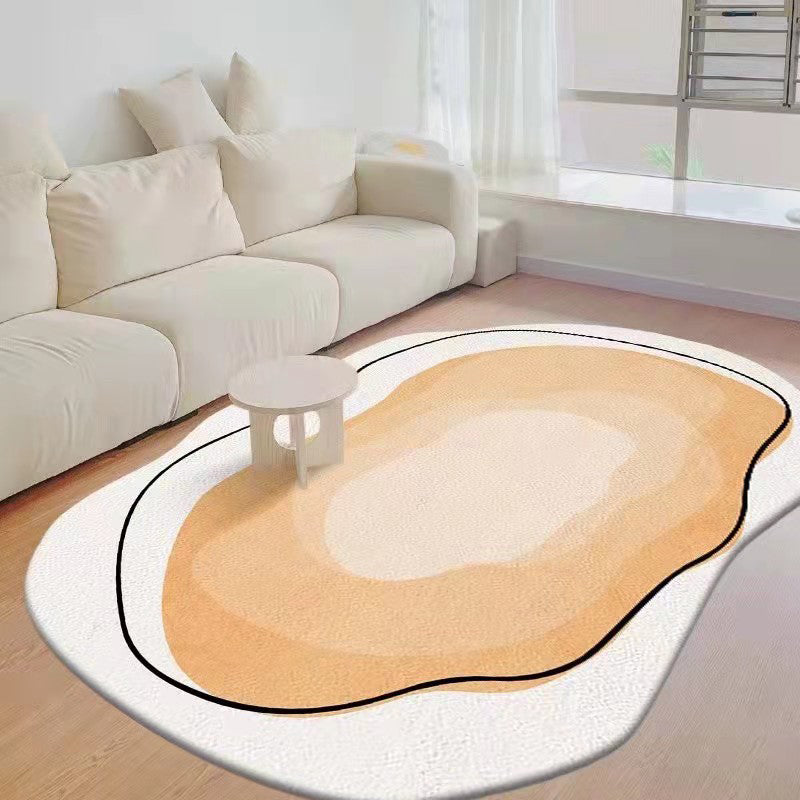 Tapis décontracté orange en Polyester, bloc de couleur, résistant aux taches, pour la décoration de la maison