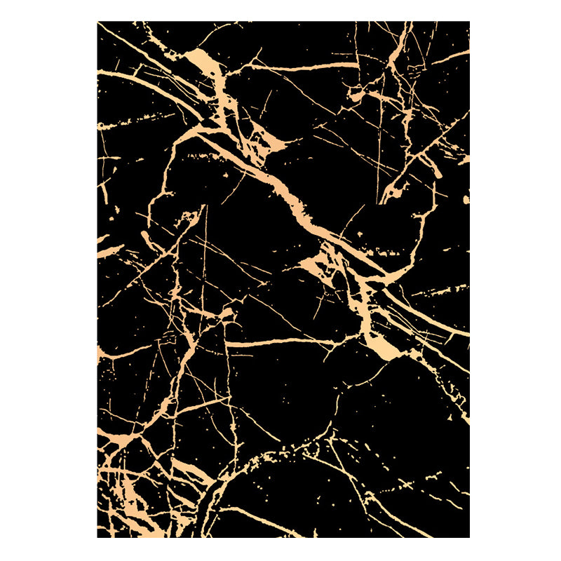 Black Gorgeous Rug Polyester Graphic Rug Stain Resistant Rug for Home Decor