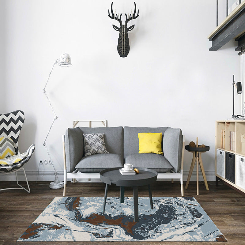 Black Gorgeous Rug Polyester Graphic Rug Stain Resistant Rug for Home Decor