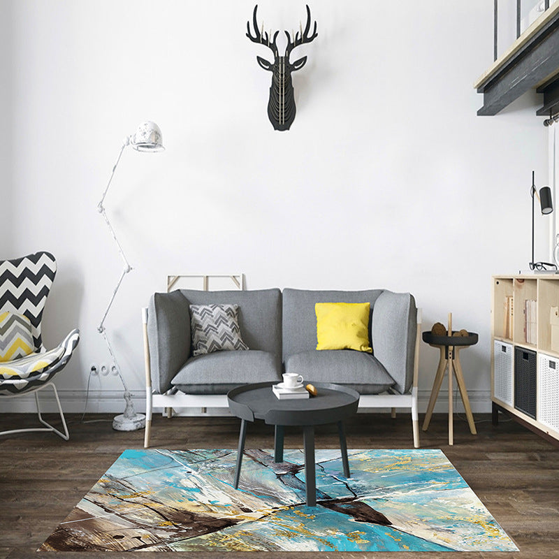 Black Gorgeous Rug Polyester Graphic Rug Stain Resistant Rug for Home Decor