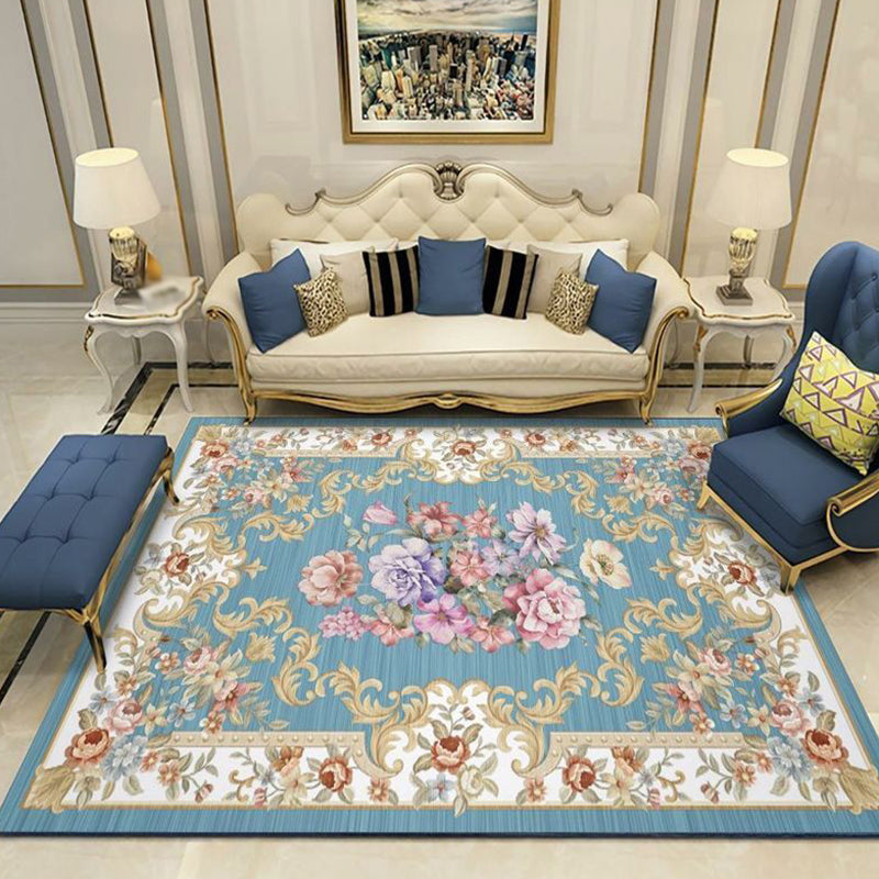 Gold Retro Carpet Polyester Graphic Carpet Stain Resistant Carpet for Living Room