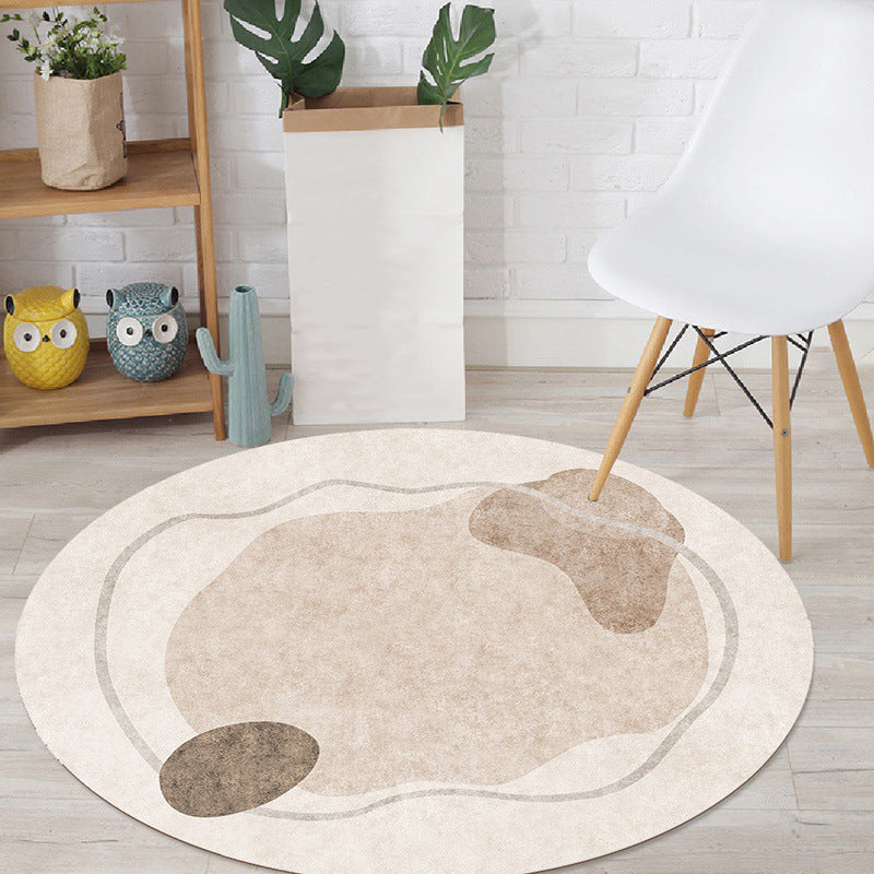 Lichtbruin gekleurd stuk tapijt Polyester Modern vloerkleed Wasbaar tapijt voor woondecoratie