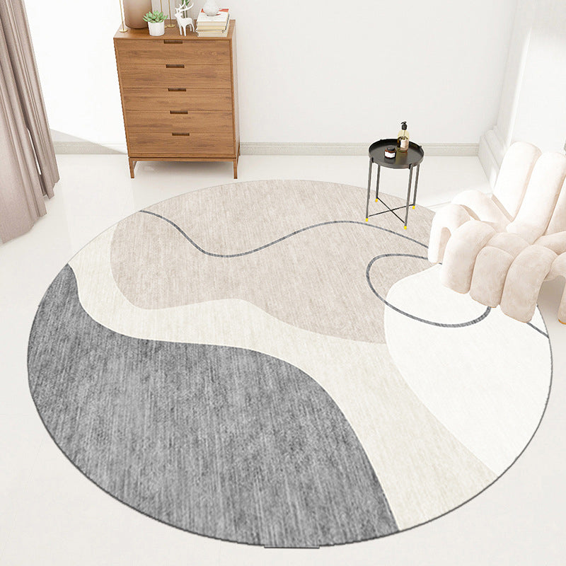 Lichtbruin gekleurd stuk tapijt Polyester Modern vloerkleed Wasbaar tapijt voor woondecoratie