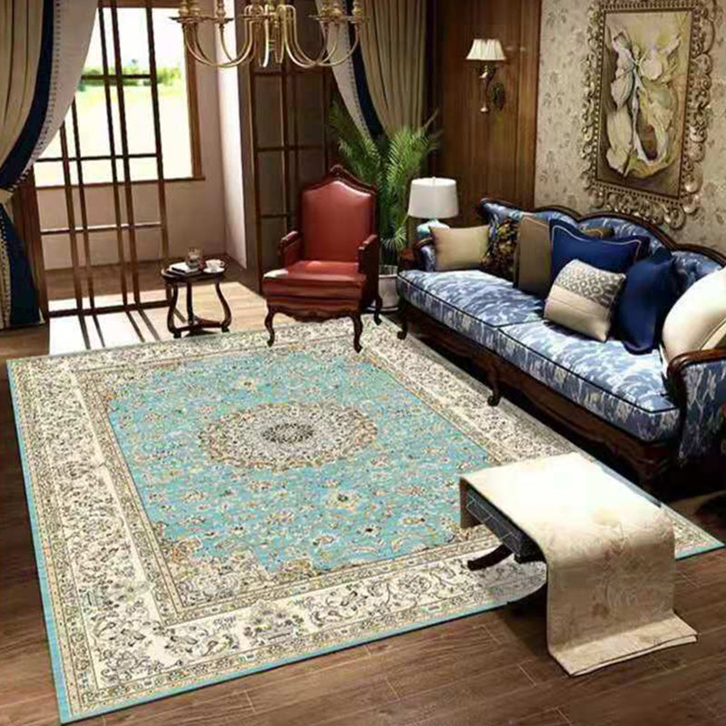 Apricot Graphic Area Rug Polyester Luxury Rug Non-Slip Backing Rug for Living Room