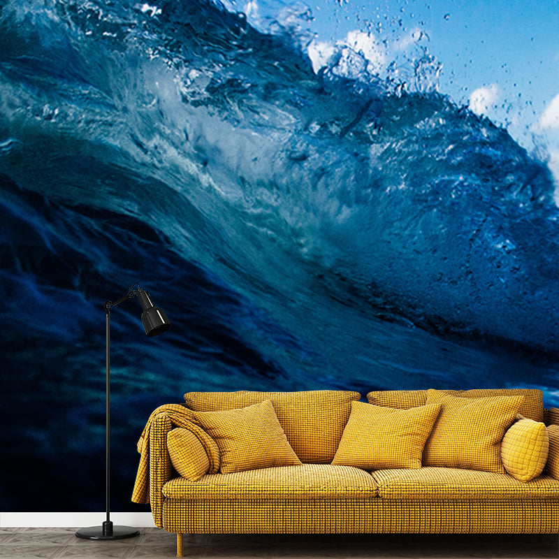 Environment Friendly Resistant Mural Wallpaper Sea Wave Living Room Wall Mural