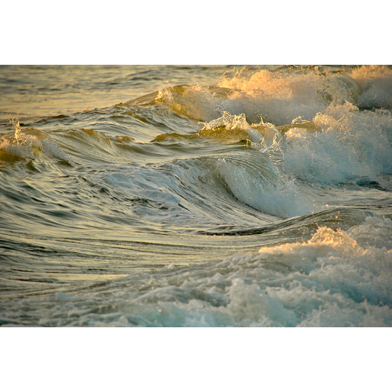 Photography Stain Resistant Wall Mural Wallpaper Sea Wave Sitting Room Wall Mural