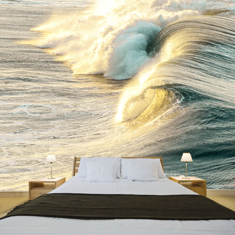 Photography Wall Mural Wallpaper Sea Wave Sitting Room Wall Mural