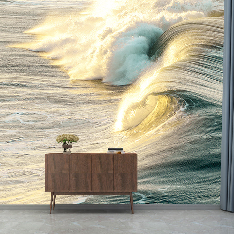 Photography Wall Mural Wallpaper Sea Wave Sitting Room Wall Mural