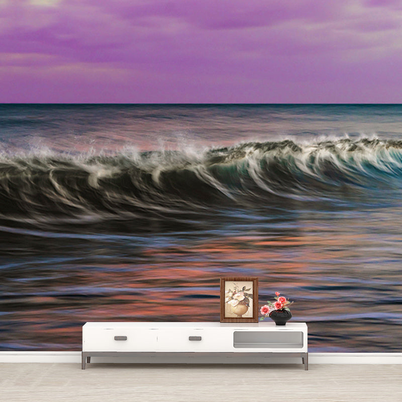 Modern Style Wall Mural Wallpaper Sea Wave Sitting Room Wall Mural