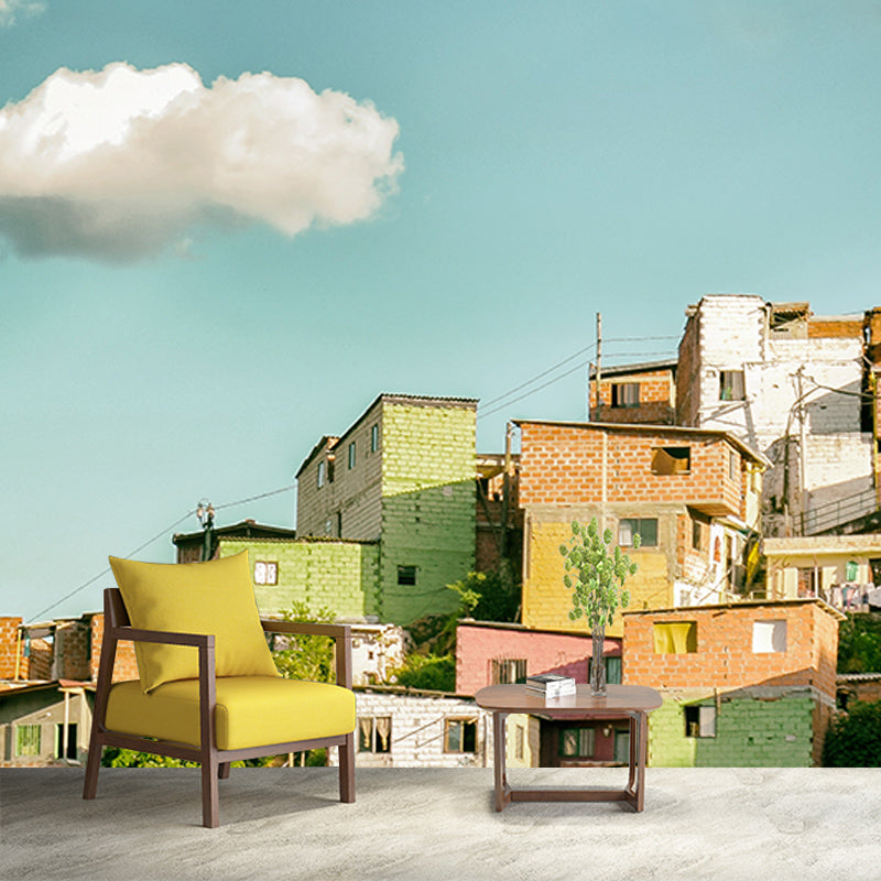 Environment Friendly Wall Mural Wallpaper Town Scenery Sitting Room Wall Mural