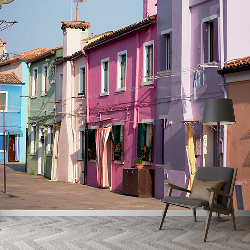 Environment Friendly Wall Mural Wallpaper Town Scenery Sitting Room Wall Mural