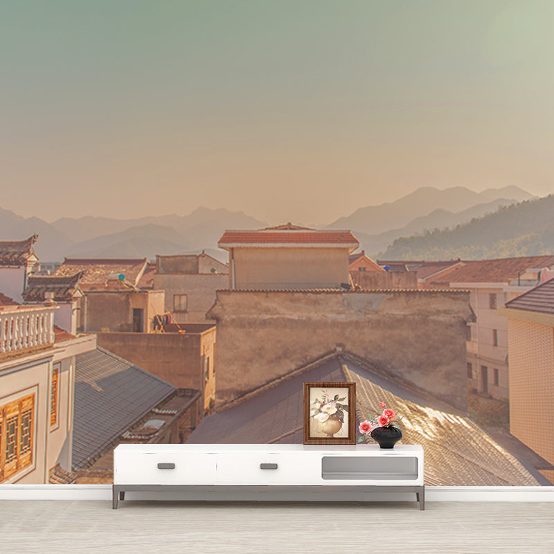 Environment Friendly Wall Mural Wallpaper Town Scenery Sitting Room Wall Mural