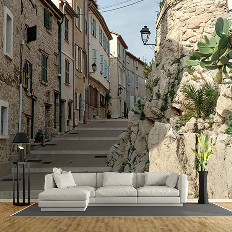 Photography Wall Mural Wallpaper Town Scenery Sitting Room Wall Mural