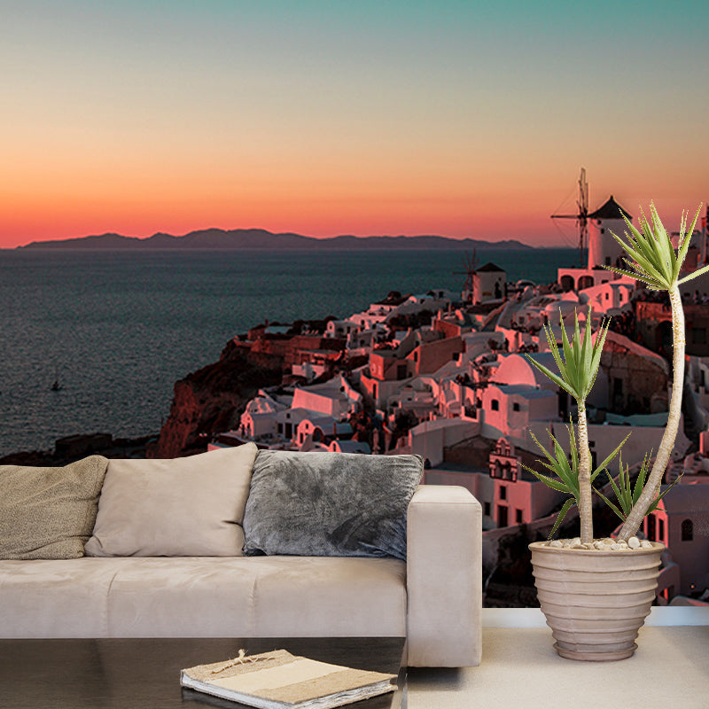 Photography Wall Mural Wallpaper Town Scenery Sitting Room Wall Mural