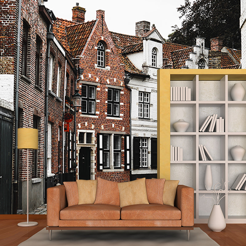 Town Scenery Photography Mildew Resistant Wallpaper Environmental Sleeping Room Wall Mural