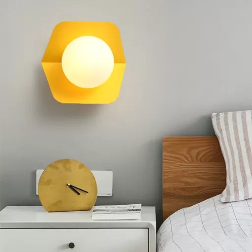 Macaron Loft Orb Shade Flush Mount Light Frosted Glass 1 Bulb Ceiling Fixture for Hallway