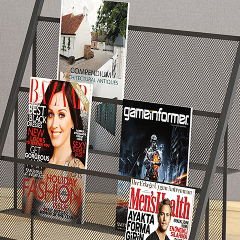 Metal Iron Contemporary Ladder Bookshelf Closed Back Vertical Bookshelf