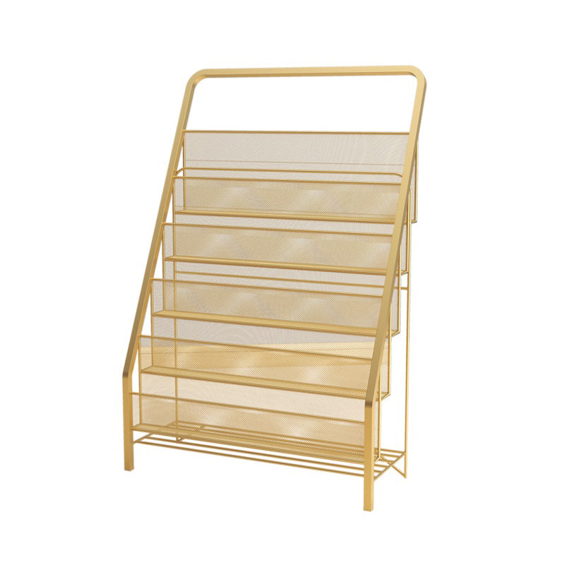 Metal Iron Contemporary Ladder Bookshelf Closed Back Vertical Bookshelf
