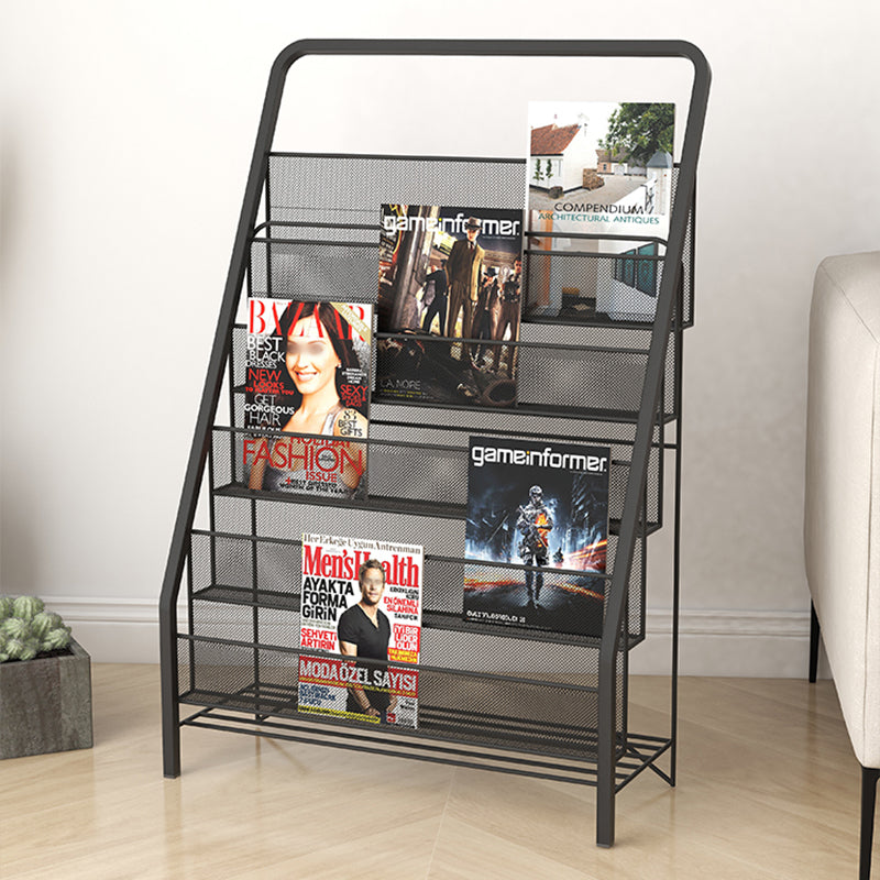 Metal Iron Contemporary Ladder Bookshelf Closed Back Vertical Bookshelf