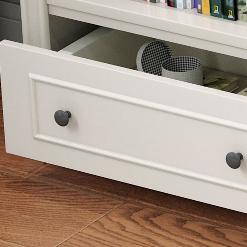 Libreria in stile scandinavo con cassetti libreria di scaffali bianchi per casa e ufficio